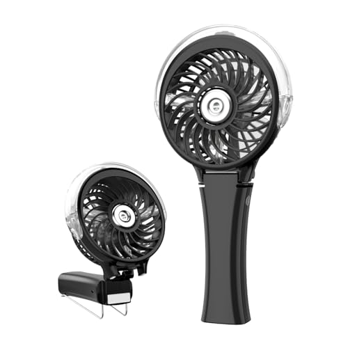 HandFan Upgraded Handheld Misting Fan, Portable Mister Fan, Personal Spray Water Mist Fans Rechargeable, Foldable Electric Mini Fans for Summer Beach Travel Makeup Concerts, Gifts for Women(Black) - color: Black, style: HF318C