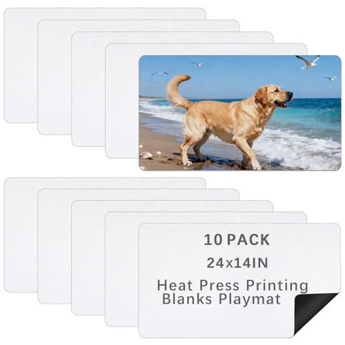 10 Pcs Sublimation Blanks Playmat 14x24 Inch,Trading Board Game mat is Made of Rubber, Versatile Card Game mat and Desk pad for Home Office Use - color: 10 Pcs-sublimation Playmat