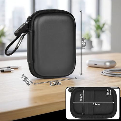 GWCASE Hard Case for Tangem Crypto Wallet 2-3 Cards, Carabiner, Black | EVA Hard Shell with Scratch-proof Lining; Elastic Band; Carabiner for EDC;Dustproof, Dplash-resistant;Box Only - color: Black