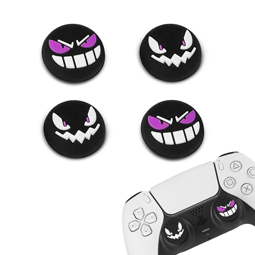 TIKOdirect Thumb Grip Caps for PS5, PS4, Switch 2 Pro, Soft Silicone Thumb Grips, Thumb Joystick Cap for ps5/ps4 Controller, 4 psc/ 2 Pairs, Black - color: Black