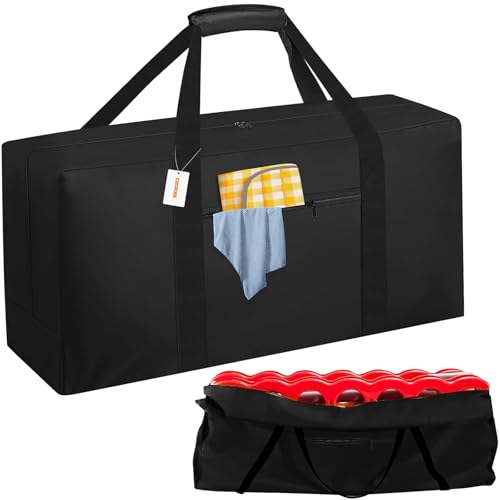 Heavy Duty Carrying Bag Compatible with Giant 4 in a Row Game,[Front Pocket+840d Oxford] Easy Storage for Jumbo 4 to Score Four Outdoor Yard Game Large Storage Bag(Game Not Included)