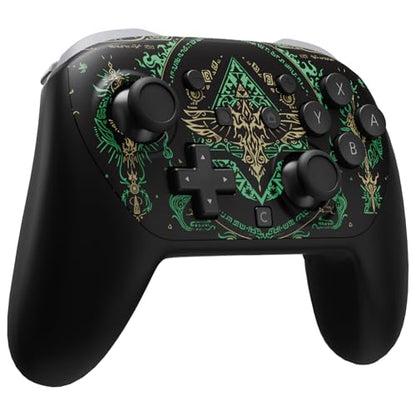 eXtremeRate DIY Replacement Faceplate Shell for Nintendo Switch 2 Pro Controller, Custom Front Housing Case, Thumbsticks and Screwdriver Tools for Switch 2 Pro Controller - Totem of Kingdom Black - color: Totem of Kingdom Black