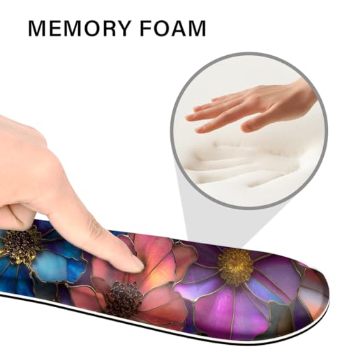 Desk Pad and Keyboard Wrist Rest, Large Mouse Pad + Keyboard Pad+Mouse Wrist Support, Non-Slip Desk Mat Protector for Office, Home 31.5×11.8 Inches Glass Flower - color: Glass Flower