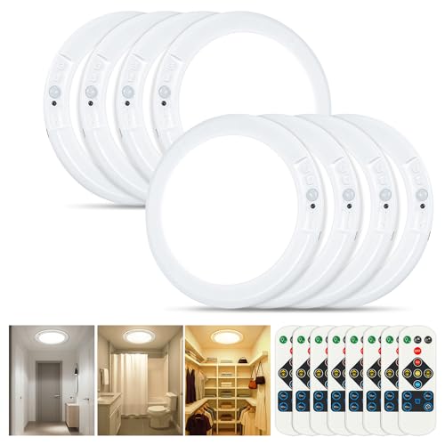 Wireless Rechargeable Ceiling Light, Motion Sensor Light Indoor with Remote | 8 Packs Battery Operated Led Night Lights for Bedroom Hallway, Living Room, Bathroom, Home & Kitchen Decor Lighting - color: Multicolor, size: 8 Packs