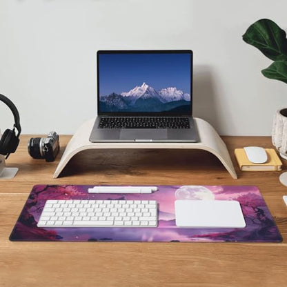 Gaming Mouse Pad Desk Pad,Extended Big Mouse Pad,31.5x11.8 Inch Long Computer Keyboard Mouse Mat Mousepad with 3mm Non-Slip Base and Stitched Edge for Gaming and Office… (Pink Canyon) - color: Pink Canyon