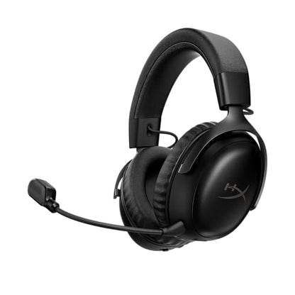 HyperX Cloud III S – Wireless Gaming Headset for Multi-Platform, 2.4GHz, Bluetooth, Battery Life up to 120 Hours 2.4GHz / 200 Hours Bluetooth, 53mm Angled Drivers, Detachable Mic – Black - color: Black