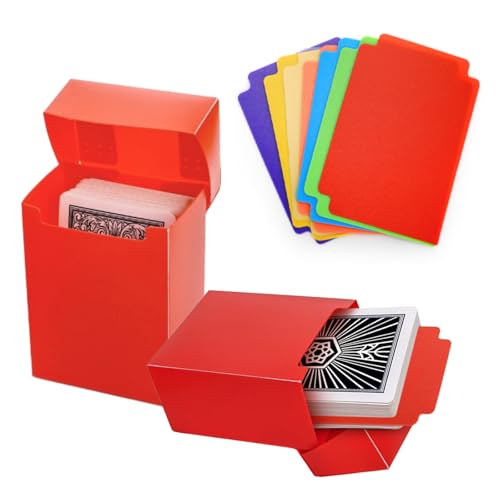 24 Pack Card Deck Boxes with 24 Dividers, Plastic Hard Gaming Card Holder Organizer, Collectible Trading Playing Cards Storage Box, Closed Sports Cards Cases for Family, Party Games