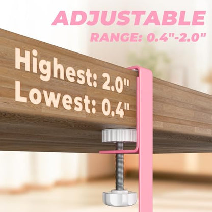 Under Desk Cable Management Tray, 15.7'' No Drill Steel Desk Cable Organizers, Wire Management Tray Cable Management Rack (2 Pack-Pink) - color: 2 Packs-15.7"-Pink