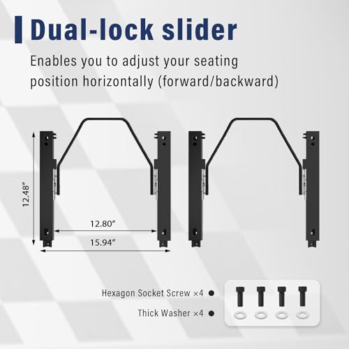 2 Pcs Adjustable Universal Racing Seats with Double Sliders, Reclinable Bucket Seats Suede, 1 Pair of Sport Seats for Vehicles (Black-T) - color: Black-T