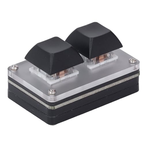 Dioche Macro Keypad 2 Key Mini USB Wired Keyboard - Smart Programmable Shortcuts for Copy, Paste, and Cut with RGB Backlighting