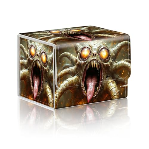 Trading Card Storage Box, Holds 100+ for MTG Cards, PU Leather with Magnetic Closure, Tentacled Horror with Glowing Eyes Durable Deck Box for Magic the Gathering, Trading Card Games - color: Tentacled Horror with Glowing Eyes