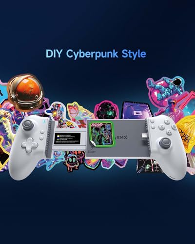 EasySMX M15 Mobile Gaming Controller for Android/iPhone 15 Series,Android Controller with Hall Trigger/Joysticks for COD（DIY Punk Graffiti） - color: White（Punk Graffiti）