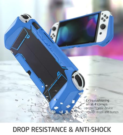 Mumba Dockable Case for Nintendo Switch OLED 2021, [Blade Series] TPU Grip Protective Cover Accessories Compatible with Nintendo Switch OLED 7 Inch and Joy-Con Controller (Navy) - color: Navy