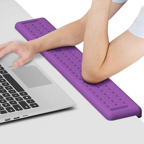 Leolee L-Shaped Desk Long Wrist Rest Elbow 60CM, Purple Arm Rest for Desk | Memory Foam, Non-Slip Base, Ergonomic Desk Edge Cushion, Wrist Support for Computer Keyboard, Typing, Office, Home - color: Purple-60cm-1pcs