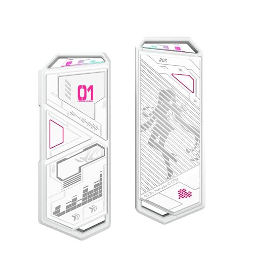 ASUS ROG Strix Arion Hatsune Miku Edition M.2 NVMe SSD Enclosure - USB-C 3.2 Gen 2 (10 Gbps), Screwdriver-Free, Aluminum-Alloy case, and Thermal Pads, 1 Year Warranty - size: White|Gaming ARGB|Miku Edition, style: ROG Arion