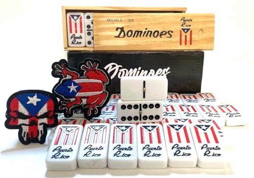 Puerto Rico Dominoes Premium Puerto Rican Flag Domino Double Six for Adults Size