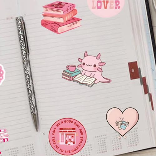 120 Book Stickers for Kin-dle, Kind-le Stickers, Book Stickers for Kind-le Adult, smutty Book Stickers, Reading Decals Scrapbook Bookish Decal, Reading Stickers Book Lover Stickers - size: Pink Bookish 120pcs