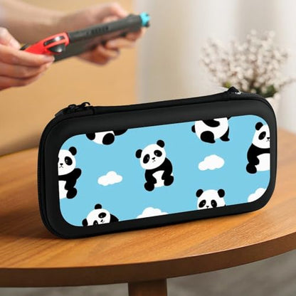 Travel Protective Pouch Compatible with Switch, Portable Carrying Case with 15 Game Cartridges, Panda Hard Shell Storage Bag - color: Color(100)