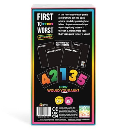 FIRST TO WORST After Dark Party Game – The Adult Card Game About How Your Friends & Family Rank Things | Funny Ranking & Guessing Board Game for Adults, Couples, Game Nights, Parties & Fun Gift Ideas