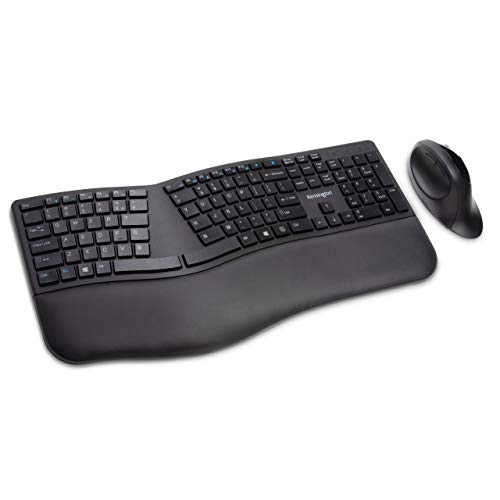 Kensington Pro Fit Ergonomic Wireless Keyboard and Mouse - Black (K75406US) | Contoured ergonomic design, wireless connection, matching keyboard and mouse combo - style: wireless keyboard + mouse