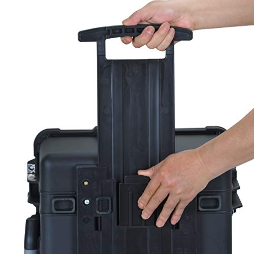 MEIJIA Rolling Waterproof Hard Protective Case, Hard Camera Case with Retractable Pull Handle and Wheels,Customizable Fit Foam Inserted, Black,24.64 X19.39 X13.78 inches - size: 24.64 X19.39 X13.78 inches