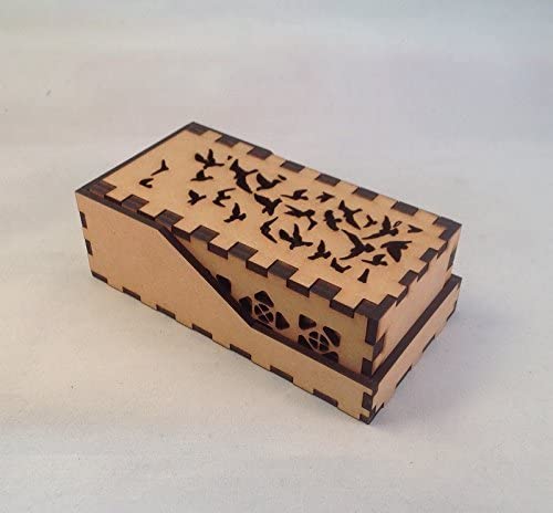 Raven Mini Dice Tower v1 Dark Blue Acrylic Window Laser Cut MDF Unique Fast Shipping