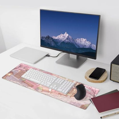 Extended Gaming Mouse Pad, Large Mouse Mat, XL Desk Pad for Keyboard and Mouse, Non-Slip Rubber Base & Stitched Edges for Gamer Office 31.5x11.8 in - color: 14