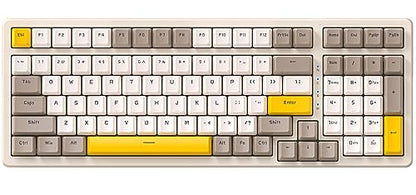 Ajazz Mechanical Gaming Keyboard,Hot Swappable Mechanical Keyboard with Numeric Pad,Compact USB Wired Keyboard 100 Keys Double-Shot ABS Keycaps,N-Key Rollover RGB Custom Keyboard for PC Mac(MX Red) - color: Cheese/Hot-swap Red Switch