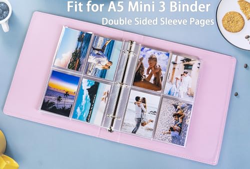 20 Pack 160 Pockets 2.5x3.5 Trading Card Sleeves,A5 Binder 4 Pocket Card Sleeves,Double-Sided 4 Pocket 6.1x7.6 Page Protector,Ultra-Clear Game Card Sheets for A5 Mini 3 Ring Binder - color: 20 Pack