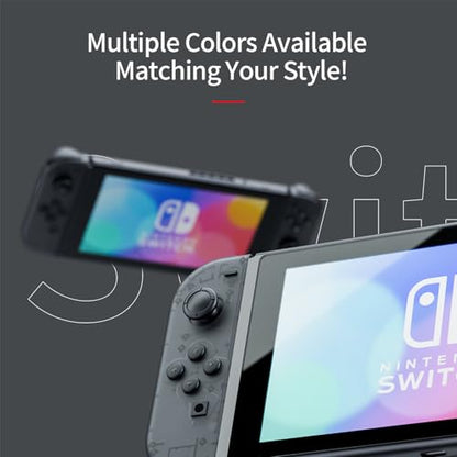 Tideal Set of Replacement Controller for Nintendo Switch - Compatible with Nintendo Switch (1) / OLED/Lite - Dual Vibration/Motion Control / 6-Axis Gyro (Transparent Black) - color: Transparent Black