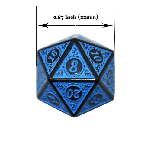 SmartDealsPro 10-Pack Retro 26mm Large 20 Sided Dice D20 Polyhedral Dice for DND RPG MTG Table Game(Retro Blue) - color: Retro Blue