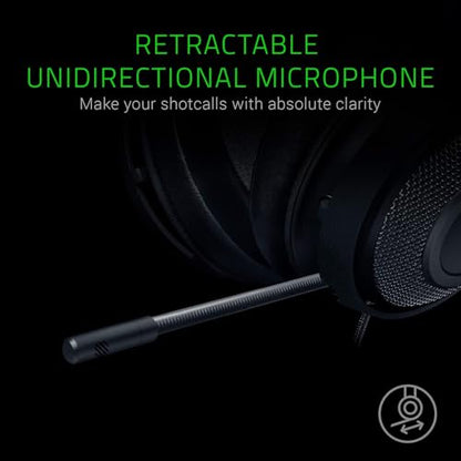 Razer Kraken Gaming Headset: Lightweight Aluminum Frame - Retractable Noise Isolating Microphone - For PC, PS4, Nintendo Switch - 3.5 mm Headphone Jack - Classic Black/Blue (Renewed)