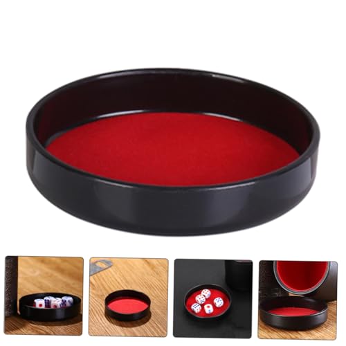 Milisten 5pcs Plush Leather Dice Cup Lid Game Dice Holder Bar Cup Lid Rolling Plastic Shaker Bottom