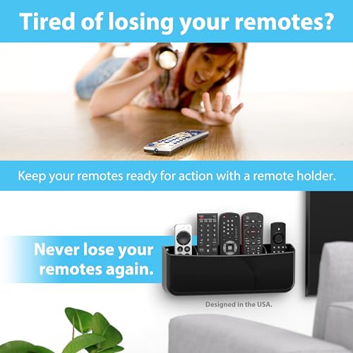 TotalMount Drop-Free Remote Holder – Removable Adhesive Strips – Pro Black | Designed in the USA – Simply Put the Remotes In – No Tricky Magnet Alignment Needed (Holds 5 or 6 Remote Controls) - color: For 5 Or 6 Remotes – Premium Black