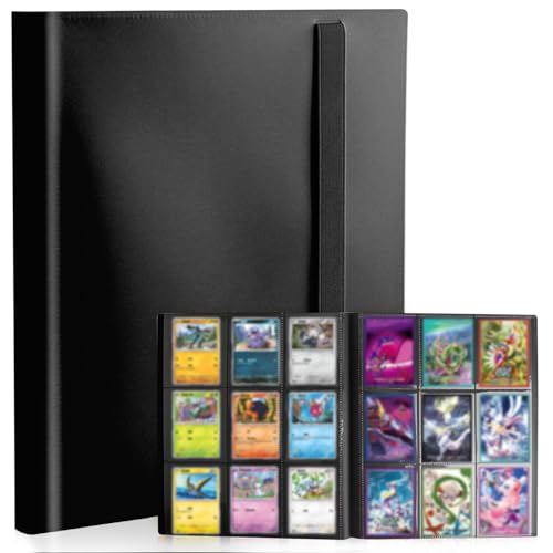 Card Binder 9-Pockets, Trading Card Binder, 20 Pages, 360 Card Capacity Collection Binder, Card Folder for MTG, TCG, Game Cards & Sports Cards（Black） - color: Black