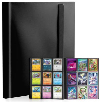 Card Binder 9-Pockets, Trading Card Binder, 20 Pages, 360 Card Capacity Collection Binder, Card Folder for MTG, TCG, Game Cards & Sports Cards（Black） - color: Black