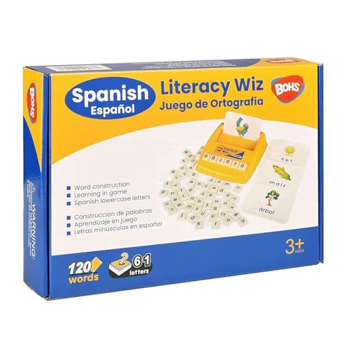 BOHS Spanish Literacy Wiz Fun Game - Espanol Lower Case 60 Flash Cards - Preschool Language Learning Educational Toys-Pack of 6