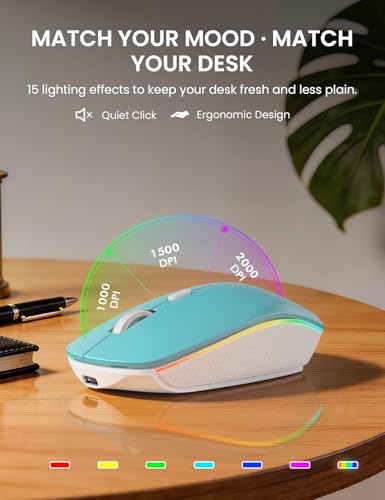 Wireless Keyboard and Mouse Combo, RGB Backlit, Rechargeable & Light Up Letters, Full-Size, Soft Typing, Sleep Mode, 2.4GHz Quiet Keyboard Set for Mac, Windows, Laptop, PC, Trueque KM42Pro | Light Up Letters, Full-Size, Soft Typing, Sleep Mode, 2.4GHz Qui