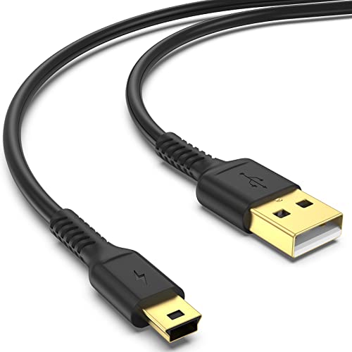 3ft Mini USB Cable, Standard USB 2.0 to Mini B Male Charger Cord Durable USB Mini to USB Charging Cable Compatible with PS3 Controller, MP3 Player, Camera, Dash Cam, Garmin GPS, Hero 3+(Black)