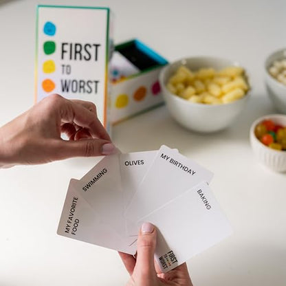 FIRST TO WORST Party Game – The Card Game About How Your Friends and Family Rank Things | Funny Ranking & Guessing Board Game for Friends & Family, Game Nights, Parties & Fun Gift Ideas