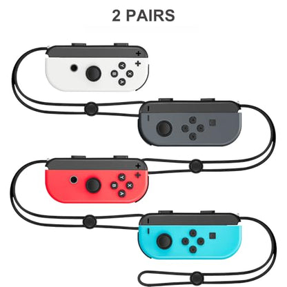 Gepicest Wrist Strap for Joycon 4 Pieces Switch Parts Accessories Controller Attachments Compatible with Joy Con, Dual Remote Comfort Controller Straps Black 2 Pairs - color: Black