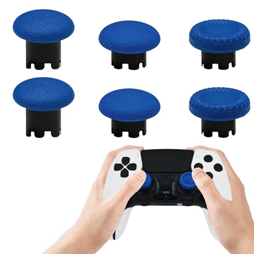 6 Pack Interchangeable Thumbstick Caps for PS5 DualSense Edge Controller Joysticks, DualSense Edge Controller Swappable Thumbsticks Replacement for PS5 Edge Controller (Blue) - color: Blue