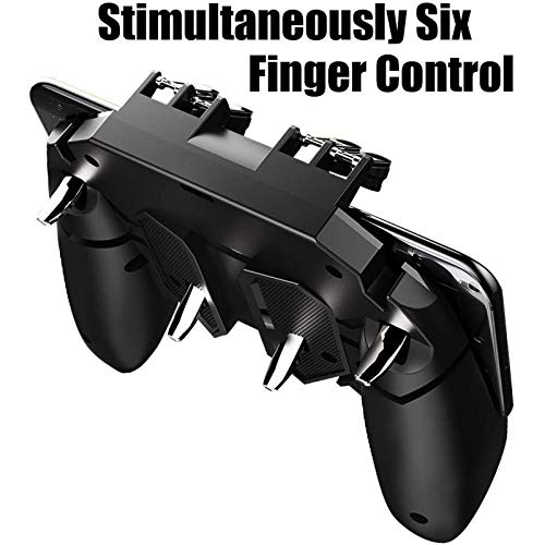 Newseego for Mobile Game Controller, [Upgrade] Phone Controller Gamepad with 6 Fingers Trigger Sensitive Shoot and Aim Trigger Controller for Android & iOS for PUBG