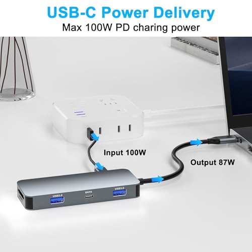 Dual HDMI Adapter for 2 Monitors, Laptop Docking Station Dual Monitor, HDMI Splitter for Dual Monitors, 4K@60hz Double Monitor Adapter, USB C Docking Station for Dell/HP/Mac Laptop - style: 8 IN 1 4K@60hz