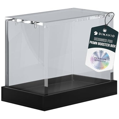 Dinavio Crafthouse PKMN Booster Box Case Acrylic Display - Booster Box Protector Case - 8mm + 5mm Acrylic 5x3mm Magnets - Compatible with PKMN Booster Boxes (Black Base) - color: Black Base