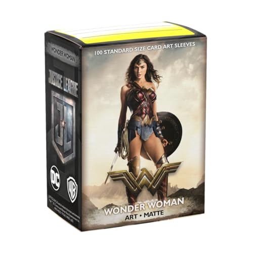 Dragon Shield | Matte Art Sleeves | 100 CT - Smooth & Tough Premium TCG Sleeves | Compatible with Pokemon, One Piece & Magic the Gathering | Wonder Woman Justice League - color: Justice League - Wonder Woman