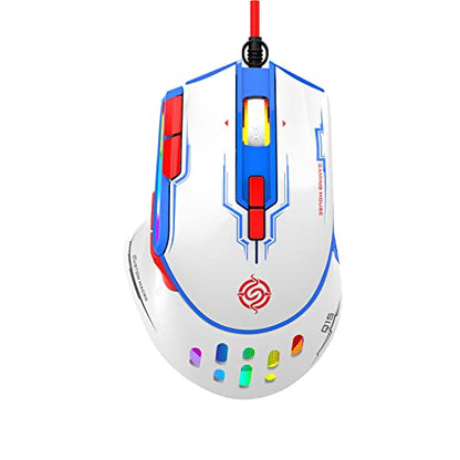 RGB USB Gaming Programming 6400DPI 9 Buttons Programmable Ergonomic for Mice PC Computer USB Gaming Programmable - color: White