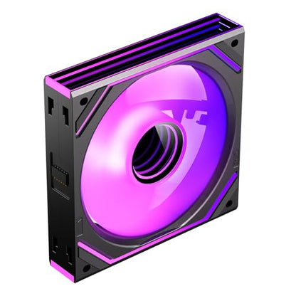 Interstellar V2 120mm PC Reverse Blade Case Fan Infinity Mirror Module Daisy-Chain ARGB Fan Triple Pack with Controller Suitable for Computer Case & 360mm AIO Cooler(Black) - color: V2 Black Reverse-1Piece