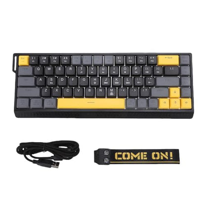 GOWENIC Wired Gaming Keyboard, RGB Backlit Mechanical Gaming Keyboard, 68 Keys Quiet Anti Ghosting No Conflict, Full Size Computer for PC Laptop (Black Gray) - color: Black Gray