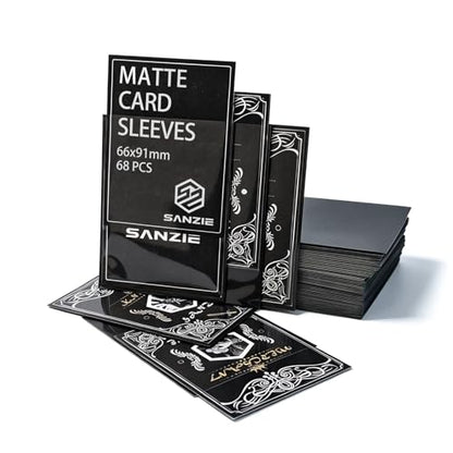 SANZIE Penny Card Sleeves Matte Card Sleeve Deck Card Protector Sleeves Trading Card Sleeve Fit for MTG, TCG, PTCG and Trading Cards 68 Count (Deep Gray) - color: Matt Deep-gray